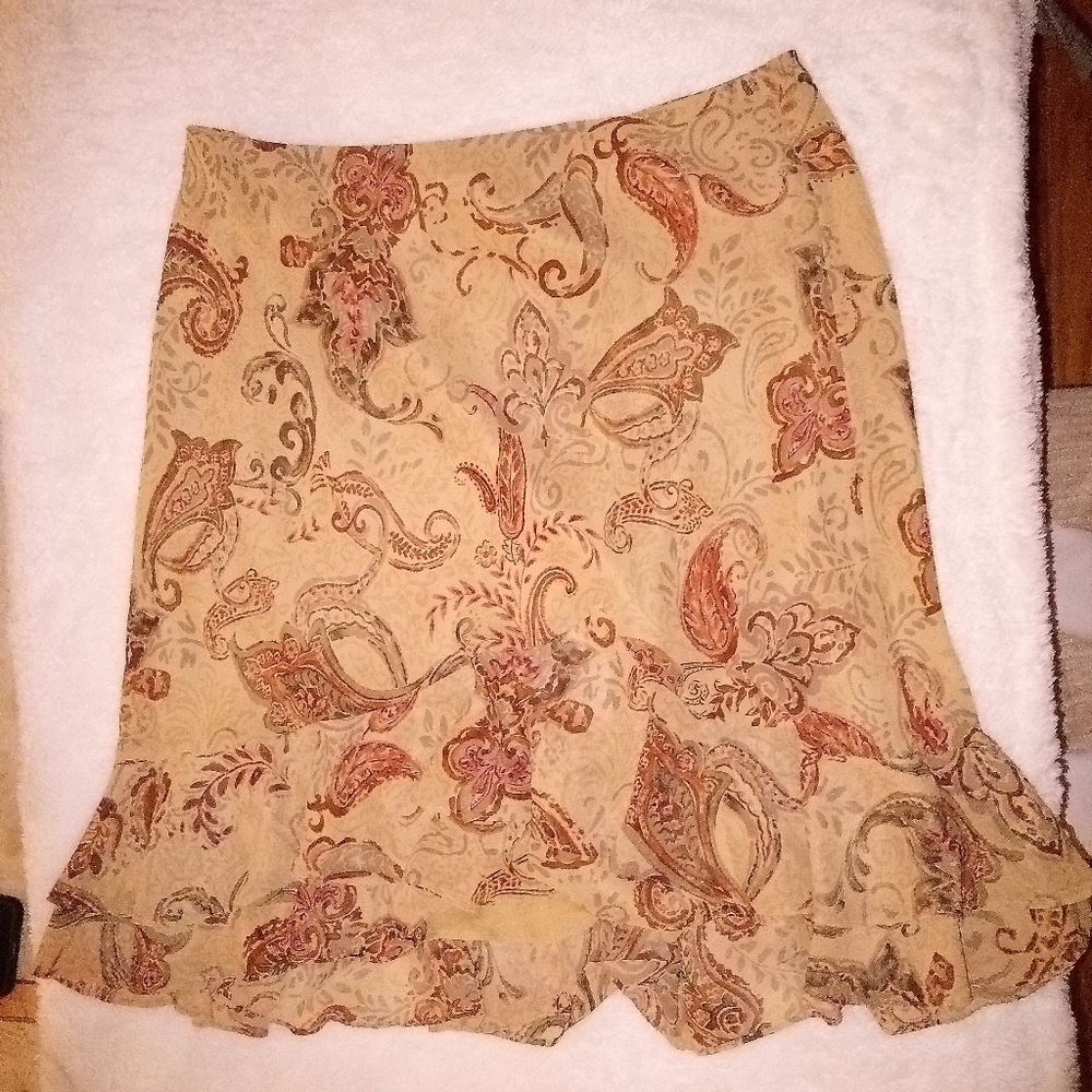 Chaps Beige Midi Skirt